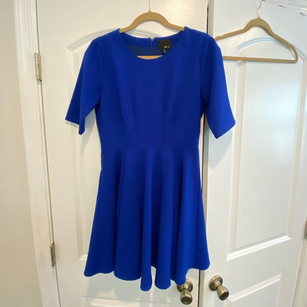 Blue Pleated mini dress